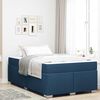 vidaXL Bedframe met matras Blauw 120 x 190 cm Stof