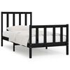 vidaXL Bedframe massief hout zwart 75x190 cm