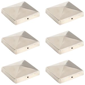 vidaXL Paalkappen 6 st piramide 101x101 mm roestvrij staal