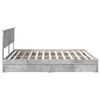 vidaXL Opslag bed met hoofdeinde Beton Grijs 180 x 200 cm Bewerkt hout