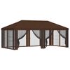 vidaXL Gazebo Hoes met Zijwanden 6 x 3 m Bruin Polyester 190