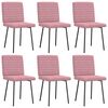 vidaXL Eetkamerstoelen 6 st fluweel roze