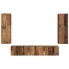 vidaXL Tv-meubelset Wandgemonteerd 4 pcs Oudhout Bewerkt hout
