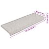 vidaXL Trapmatten zelfklevend 15 st sisal-look 65x21x4 cm platinakleur