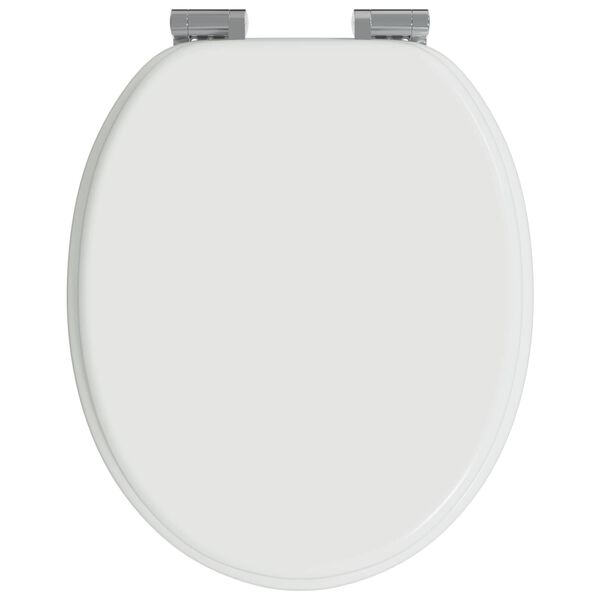 vidaXL Zachte sluit toiletbril Wit 44 x 38 cm MDF-plaat