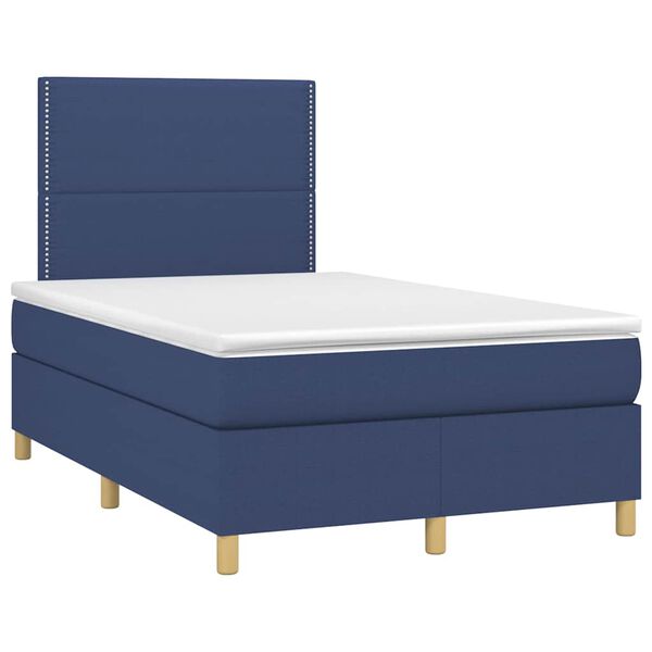 vidaXL Boxspring met matras stof blauw 120x190 cm