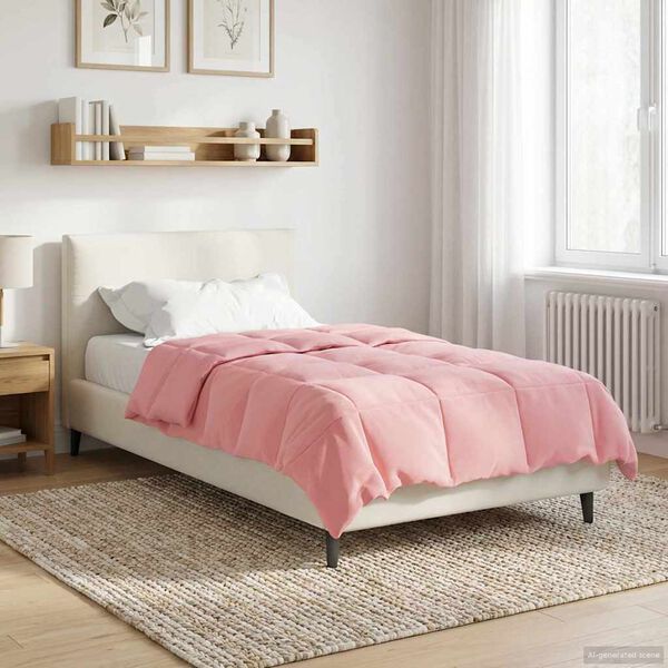 vidaXL Vol jaar dekbed Gekwilt Roze 140 x 220 cm Microfiber