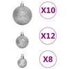 vidaXL 111-delige Kerstballenset polystyreen zilverkleurig