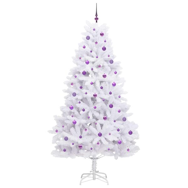 vidaXL Kunstmatige Inklapbare Kerstboom Wit 240 cm PVC en staal