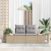 vidaXL Tuinbank Beige 184 x 62 x 85cm poly rattan