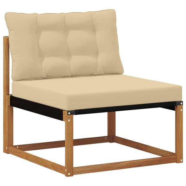 vidaXL Buiten bankenset met kussen 6 pcs Natuurlijk en Beige