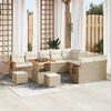 vidaXL Tuinbankenset met kussen 13 pcs Beige en Cr&egrave;me poly rattan
