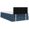 vidaXL Bed poef met matras en LED's 120x200 cm stof blauw