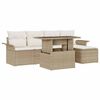 vidaXL Tuin Sofa Set 6 st Beige poly rattan