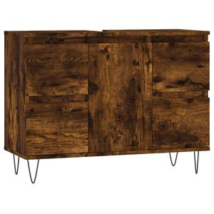 vidaXL Badkamerkast 80x33x60 cm bewerkt hout gerookt eikenkleurig