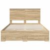vidaXL Bedframe met hoofdeinde Sonoma Eiken 135 x 190 cm Bewerkt hout