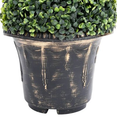 vidaXL Kunstplant met pot buxus spiraal 59 cm groen
