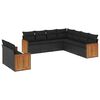 vidaXL 9-delige Loungeset met kussens poly rattan zwart