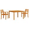 vidaXL Tuin eettafelset 3 st Bruin Massief Acaciahout