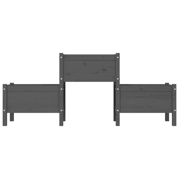 vidaXL Plantenbak 178,5x44x75 cm massief grenenhout grijs