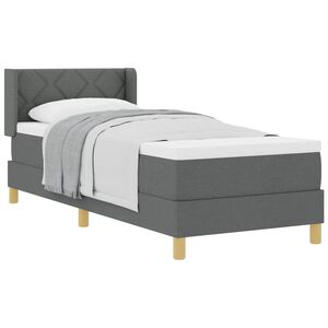 vidaXL Boxspringbed met kussen Donkergrijs 200 x 80 cm Stof
