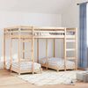 vidaXL Drie-hoog Bunk Bed Frame Bruin 140 x 200 cm Massief grenenhout