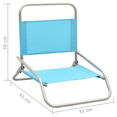 vidaXL Strandstoelen 2 st inklapbaar stof turquoise