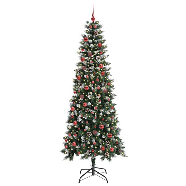 vidaXL Kunstkerstboom met 300 LED Groen 210 cm PVC en Plastic en Staal
