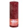 Bolsius Stompkaarsen Shine 4 st rustiek 190x68 mm fluweelrood