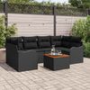 vidaXL Tuin Sofa Set 7 pcs Zwart Poly riet