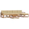 vidaXL Buiten bankenset met kussen 6 pcs Natuurlijk en Beige