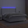 vidaXL Boxspring met matras en LED kunstleer wit 180x200 cm