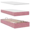 vidaXL Ottoman bed met matras 80x200cm fluweel roze