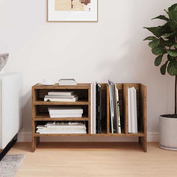 vidaXL Platenkast met plank Oudhout 78.5 x 35 x 45 cm Bewerkt hout