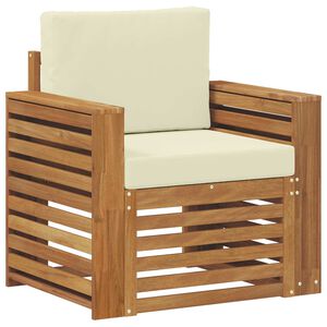 vidaXL Tuinbank Massief Acaciahout en Polyester Naturel