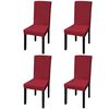 vidaXL Stoelhoezen 4 st stretch recht bordeaux