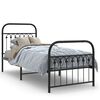 vidaXL Bedframe met hoofd- en voeteneinde metaal zwart 75x190 cm