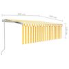 vidaXL Luifel automatisch uittrekbaar met rolgordijn 4x3 m geel en wit