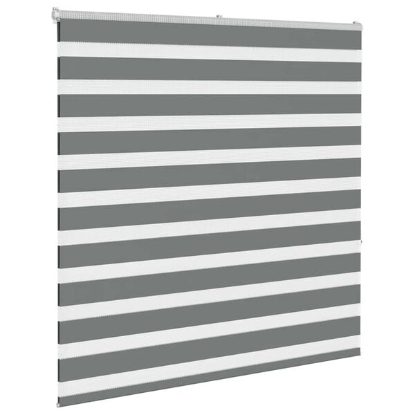 vidaXL Zebra rolgordijn 150x150 cm stofbreedte 145,9 cm donkergrijs