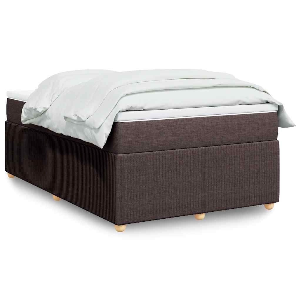 vidaXL Boxspring met matras stof donkerbruin 120x190 cm