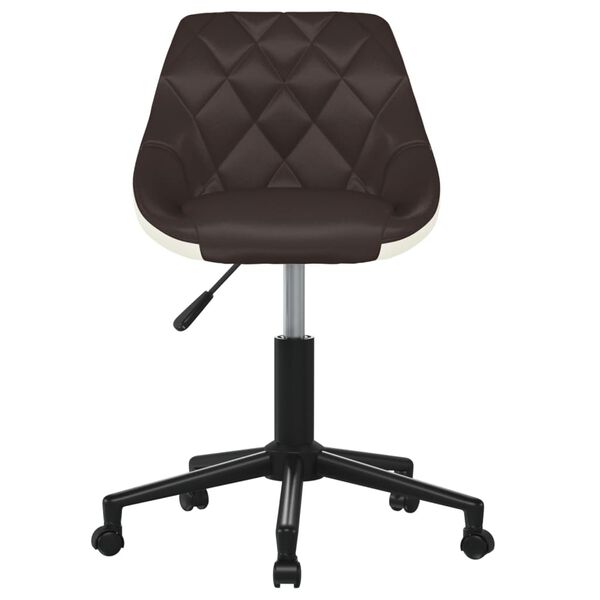 vidaXL Eetkamerstoelen draaibaar 4 st kunstleer bruin en wit