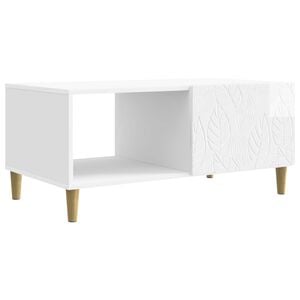 vidaXL Salontafel Hoogglans Wit 90 x 50 x 40 cm Bewerkt hout