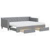 vidaXL Slaapbank met onderschuifbed en lades 80x200 cm stof lichtgrijs