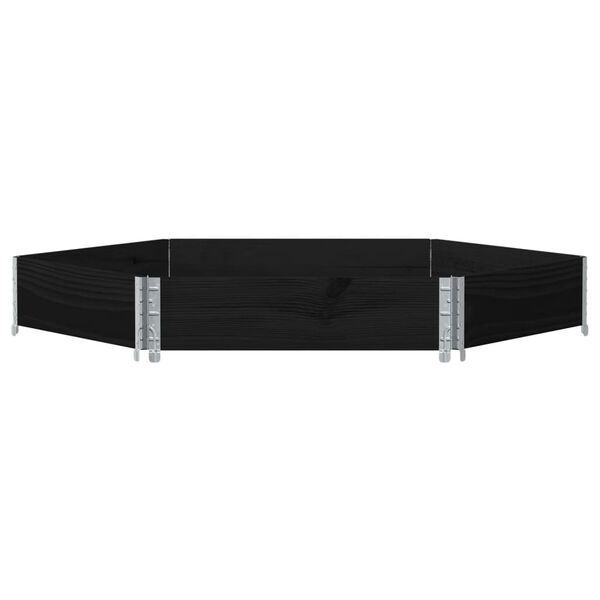 vidaXL Verhoogde plantenbak zeshoekig 160x160 cm grenenhout zwart