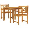 vidaXL Tuin eettafelset 3 st Bruin Massief acaciahout