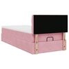 vidaXL Bed poef met matras en LED's 80x200 cm fluweel roze