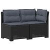 vidaXL Tweedelige Tuinbank met Kussens Rattan Look PP Antraciet