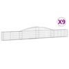 vidaXL Schanskorven 9 st gewelfd 400x30x40/60 cm ijzer
