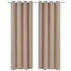 vidaXL Gordijnen met metalen ringen verduisterend 135x175 cr&egrave;me 2 st
