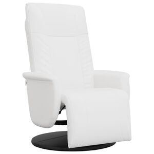 vidaXL Fauteuil verstelbaar met voetensteun kunstleer wit